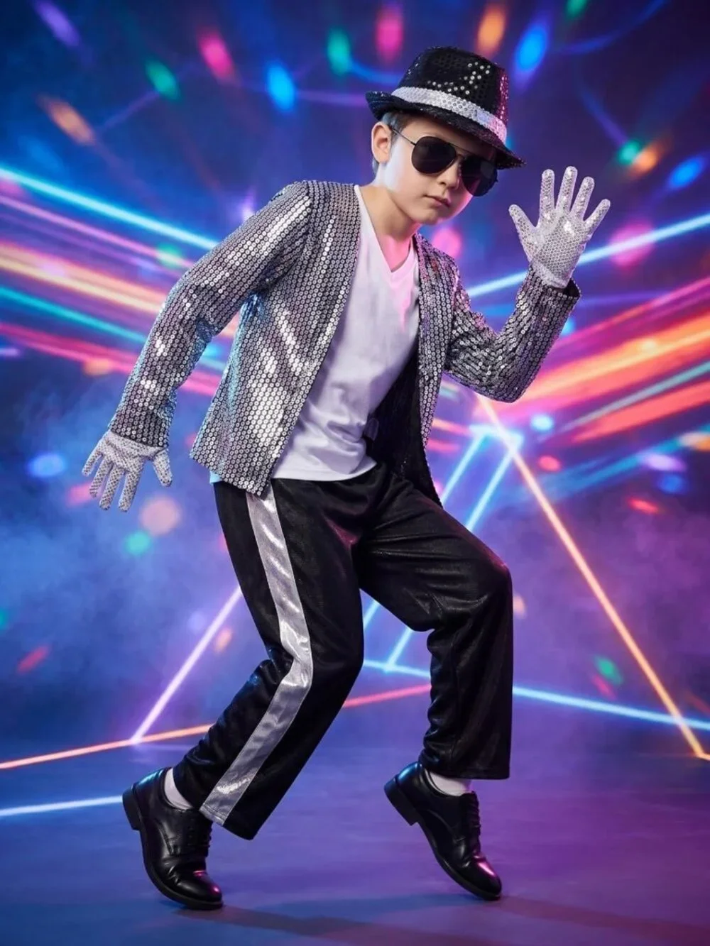 Kids 80s 90s Hip Hop Dance Costume - Boys' Halloween Cosplay Stage Outfit